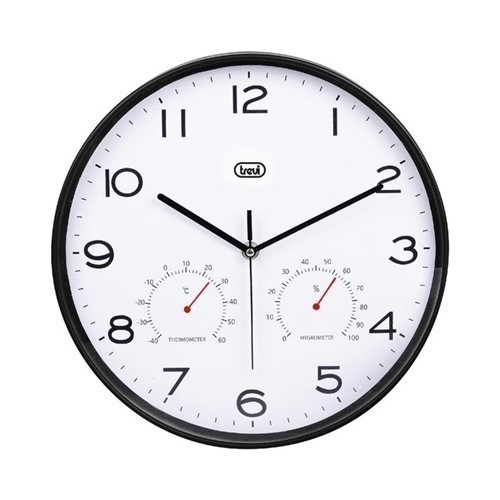 RELOJ PARED TREVI OM3510TB NEGRO 30CMS TEMP/HIGROM